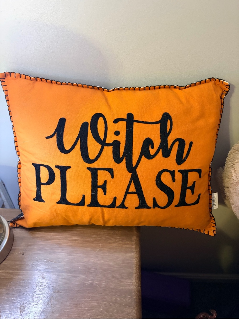 Halloween Orange 'Witch Please' Decorative Pillow - Brand